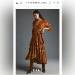 Anthropology Hutch Velvet Wrap Dress
